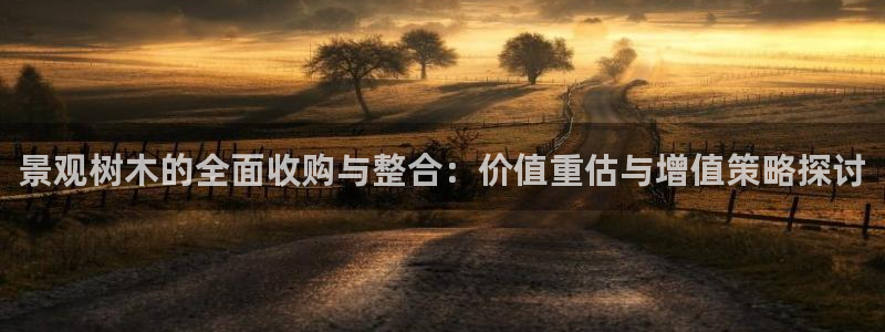 摩根国际娱乐：景观树木的全面收购与整合：价值重估与增值策略探讨